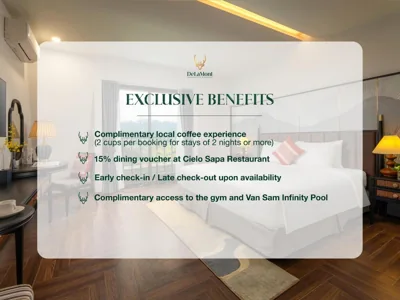 Oferta especial - Cama King Deluxe con vistas al valle — DeLaMont Sapa Hotel - Hill Serenity Retreat