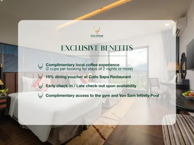 Oferta especial - Cama doble Deluxe con vistas al valle — DeLaMont Sapa Hotel - Hill Serenity Retreat